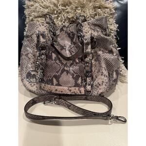 Michael Kors Hobo Snake Skin Embossed Leather Bag